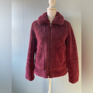Burgundy Fuzzy Jacket
